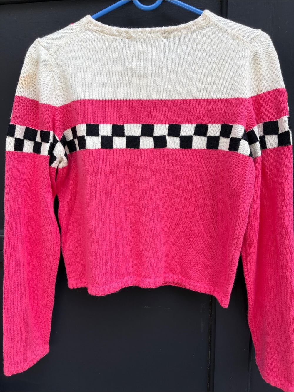Vintage Michael Simon Hot Pink Ice Cream Appliqué Cardigan - Picture 3 of 12
